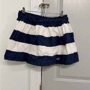 Hollister Navy and White Mini Skirt